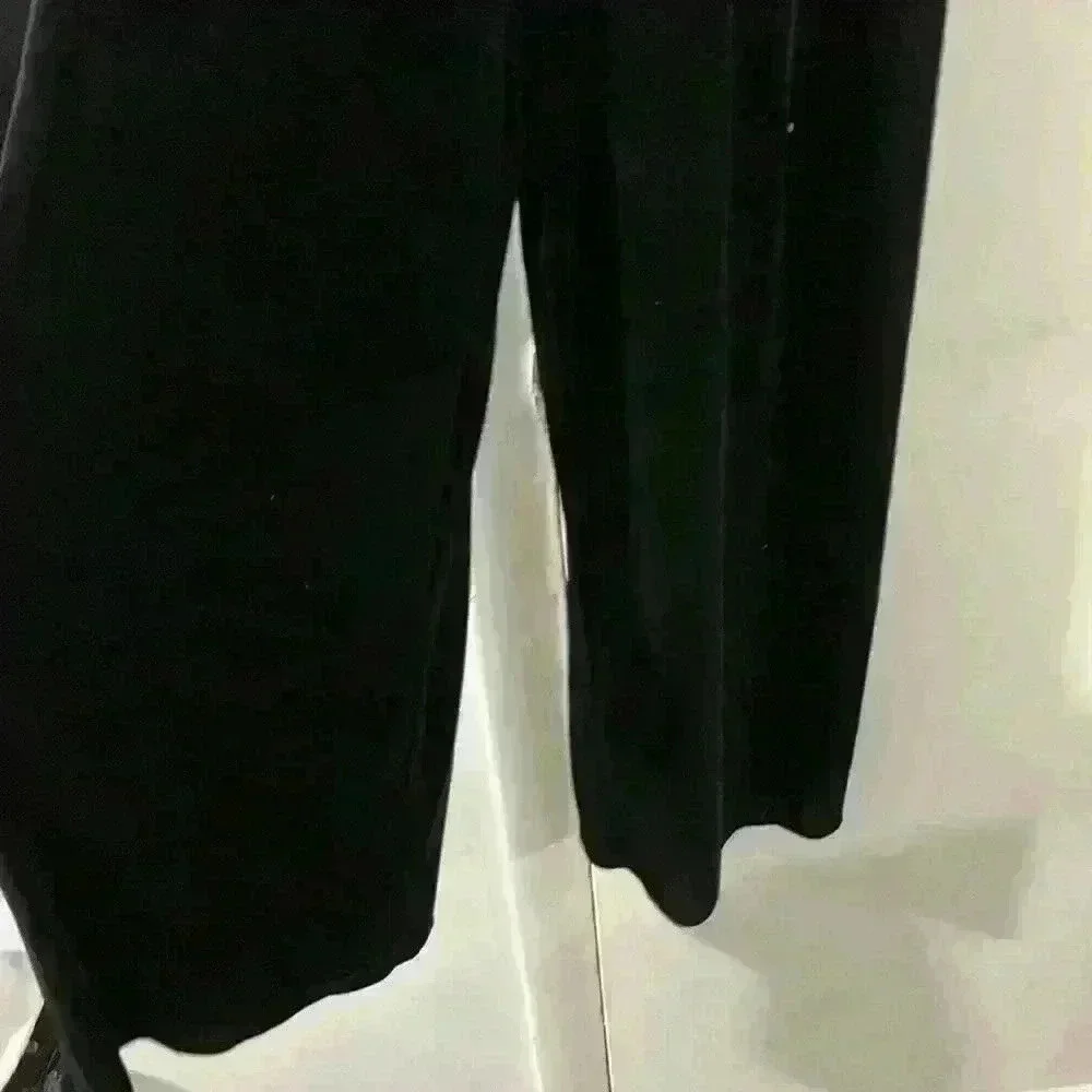 NWT H&M Velvet Wide Leg Romper Black Size 8